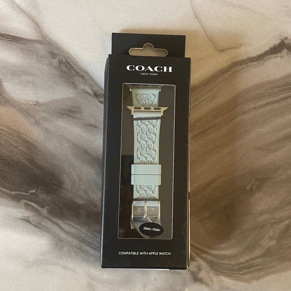 Coach Sky Blue Apple Watch Band
